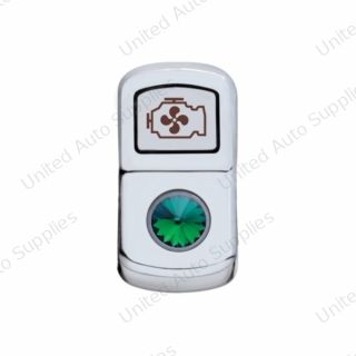 "Engine Fan" Rocker Switch Cover With Green Crystal