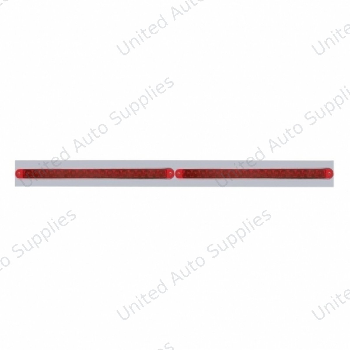 Chrome Top Mud Flap Plate With Two 19 LED 12" Reflector Light Bars - Red LED/Red Lens (Each)