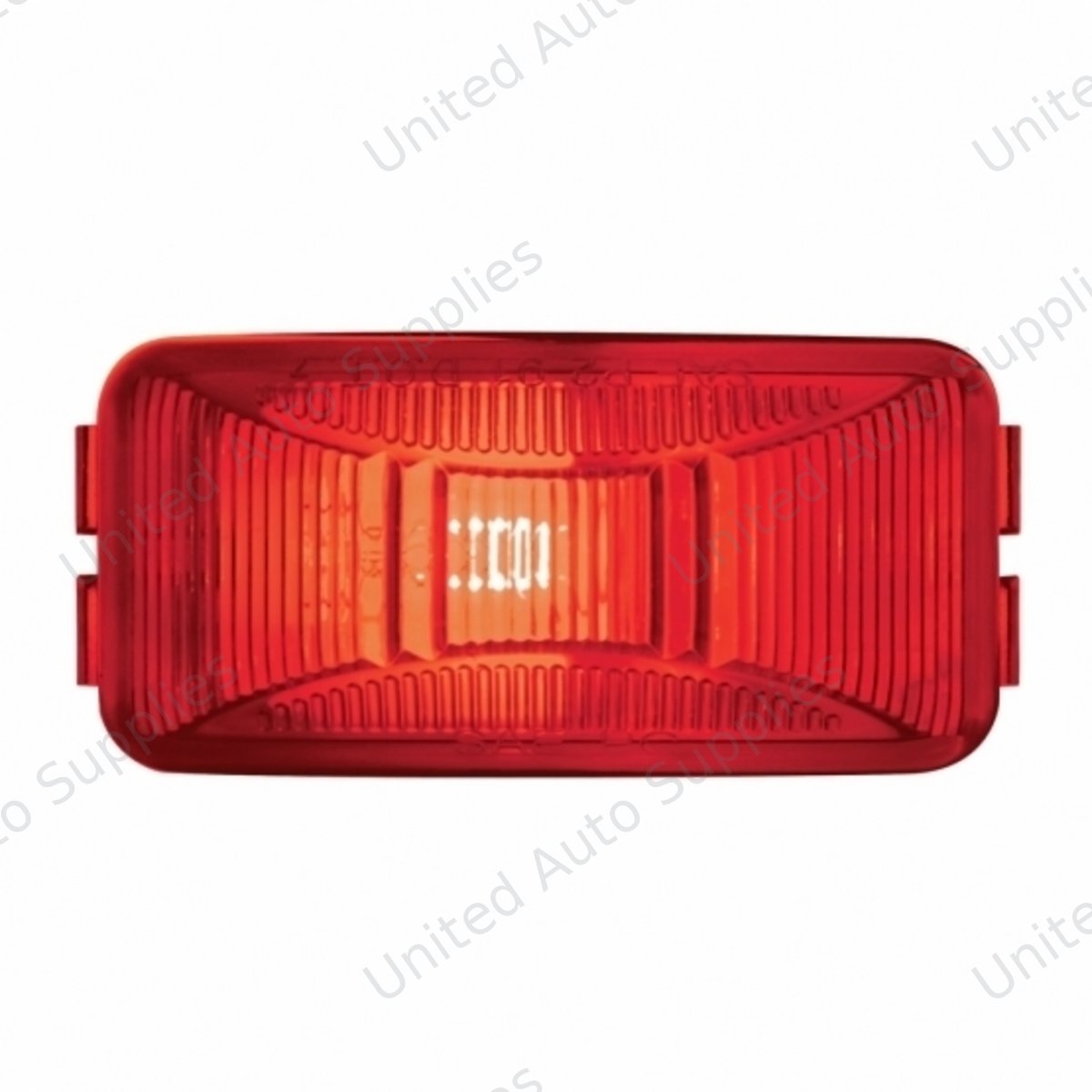 Single Bulb Rectangular Light (Clearance/Marker) - Red Lens