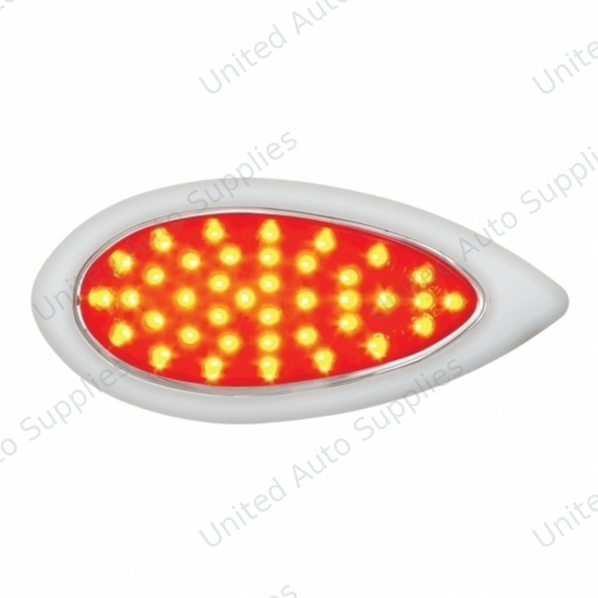 39 LED "Teardrop" Light With Plastic Bezel (Stop, Turn & Tail) - Red LED/Red Lens
