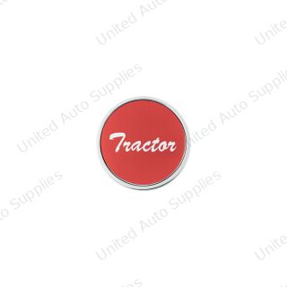 Aluminum Screw-On Air Valve Knob With Tractor Script Sticker - Red Sticker
