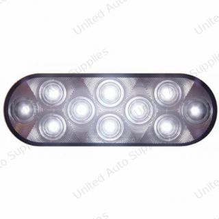 10 LED 6" Oval Auxiliary/Utility Light - White LED/Clear Lens (Bulk)
