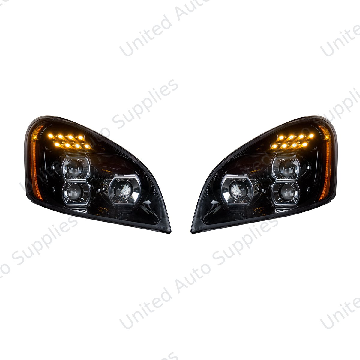 "Blackout" LED Headlight Set For 2008-2017 Freightliner Cascadia (Pair)