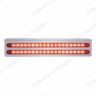 12-3/4" Stainless Light Bracket With 2X 19 LED 12" Light Bars - Red LED/Red Lens