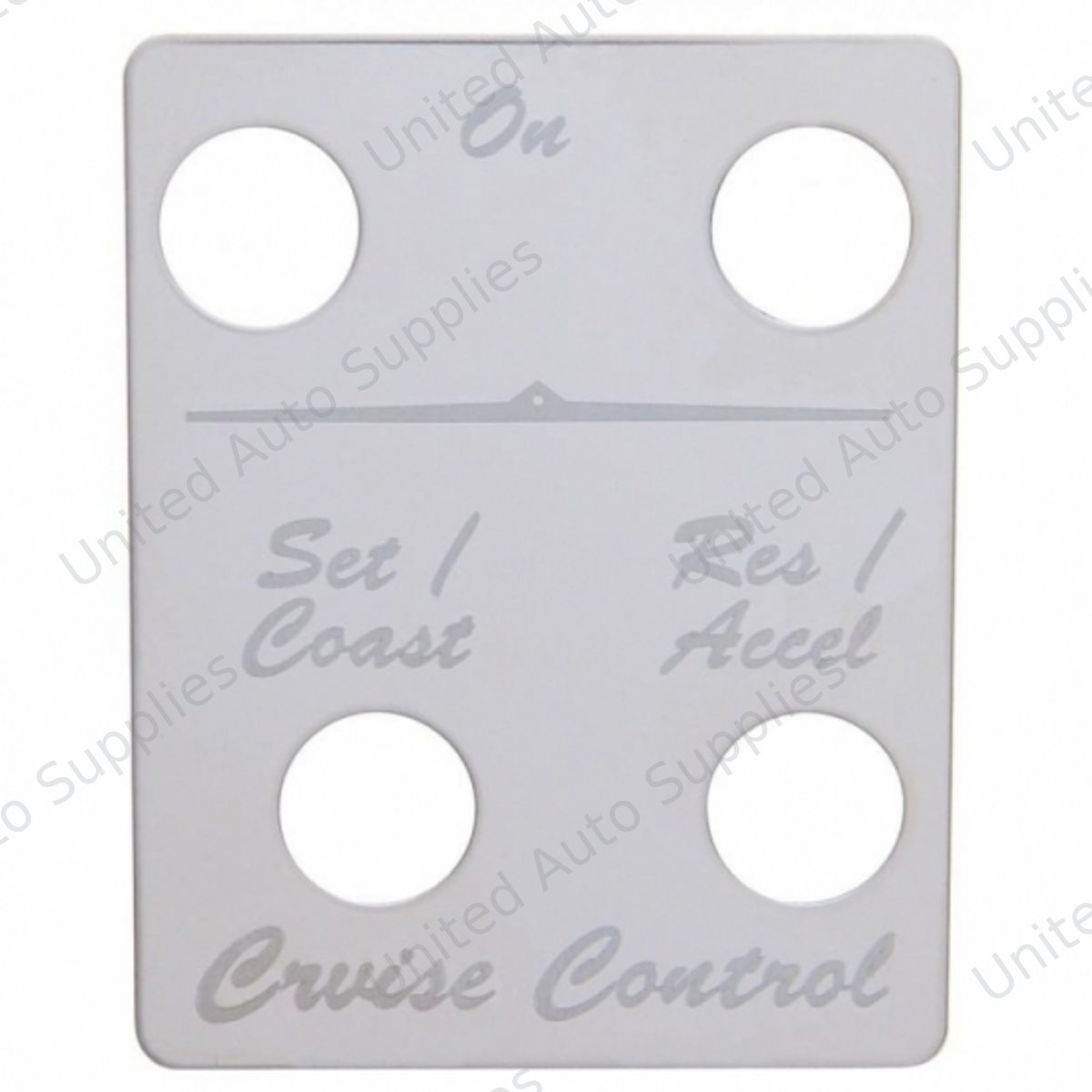 Stainless Steel Switch Name Plate For Peterbilt - Cruise Control (4 Switches)