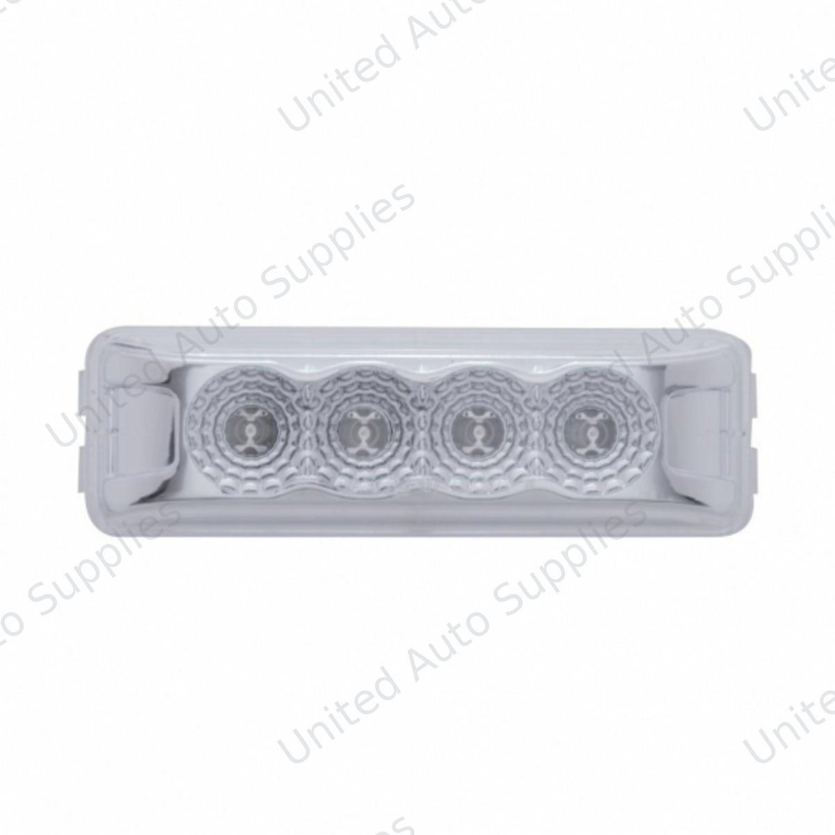 4 LED Reflector Rectangular Light (Clearance/Marker) - Red LED/Clear Lens