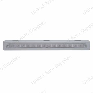 Stainless Light Bracket With 14 LED 12" Sequential Light Bar (Left to Right) - Amber LED/Clear Lens