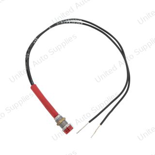 Red Mini Warning Light 16 Amp 12V 1/4" Panel Mount w/Leads 1 Pc.