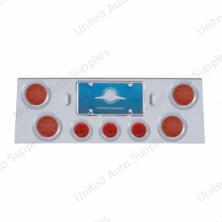SS Rear Center Panel With 4X 12 LED 4" Reflector Light & 3X 13 LED 2.5" Light & Bezel -Red LED & Lens