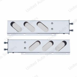 3-3/4" Bolt Pattern Stainless Spring Loaded Light Bar With 6X Oval Light Cutouts (Pair)