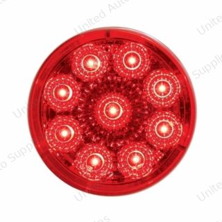 9 LED 2" Round Reflector Light (Clearance/Marker) - Red LED/Red Lens (Bulk)