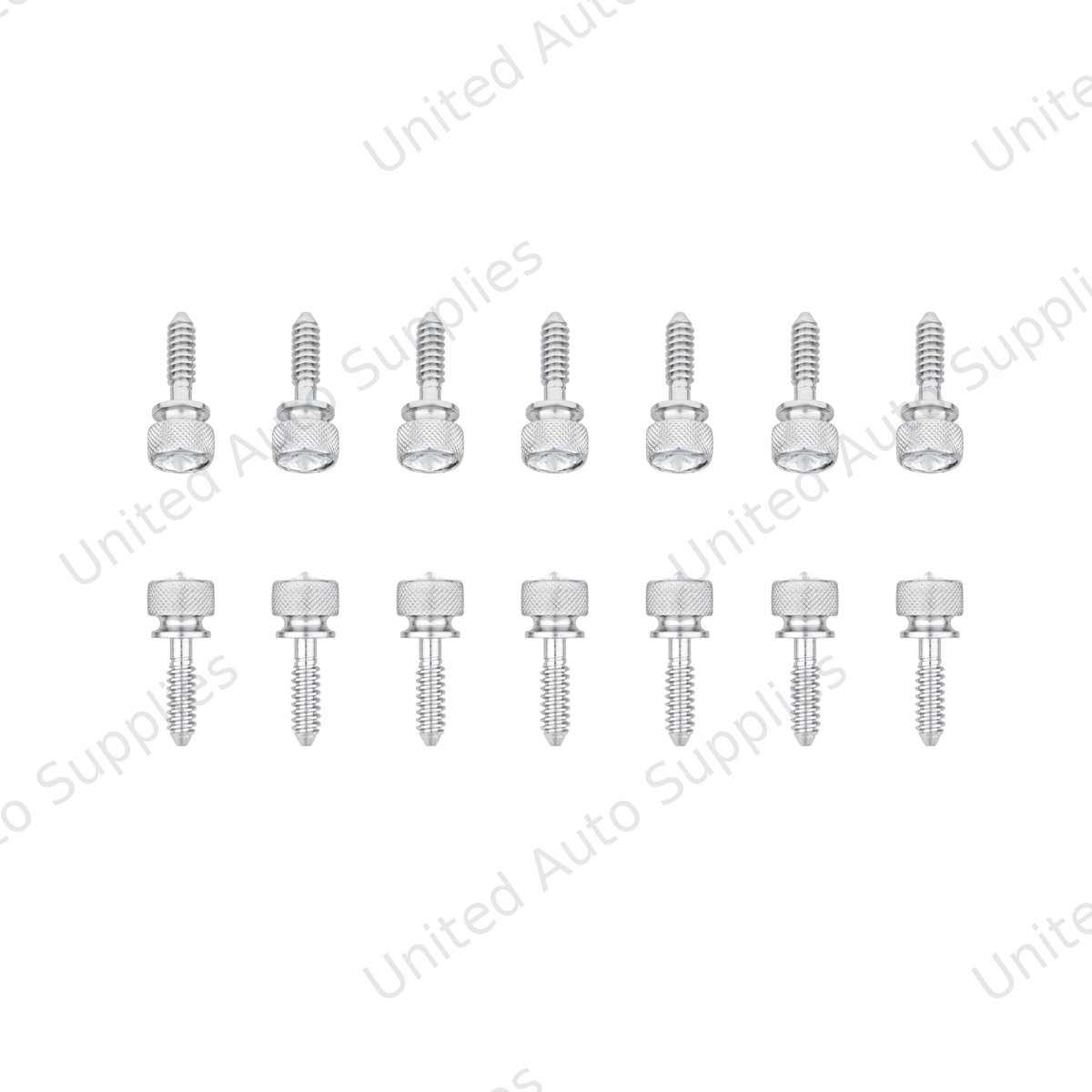 1/4"-20 Knurled Head Dash Screw For Peterbilt - Clear Crystal (14-Pack)