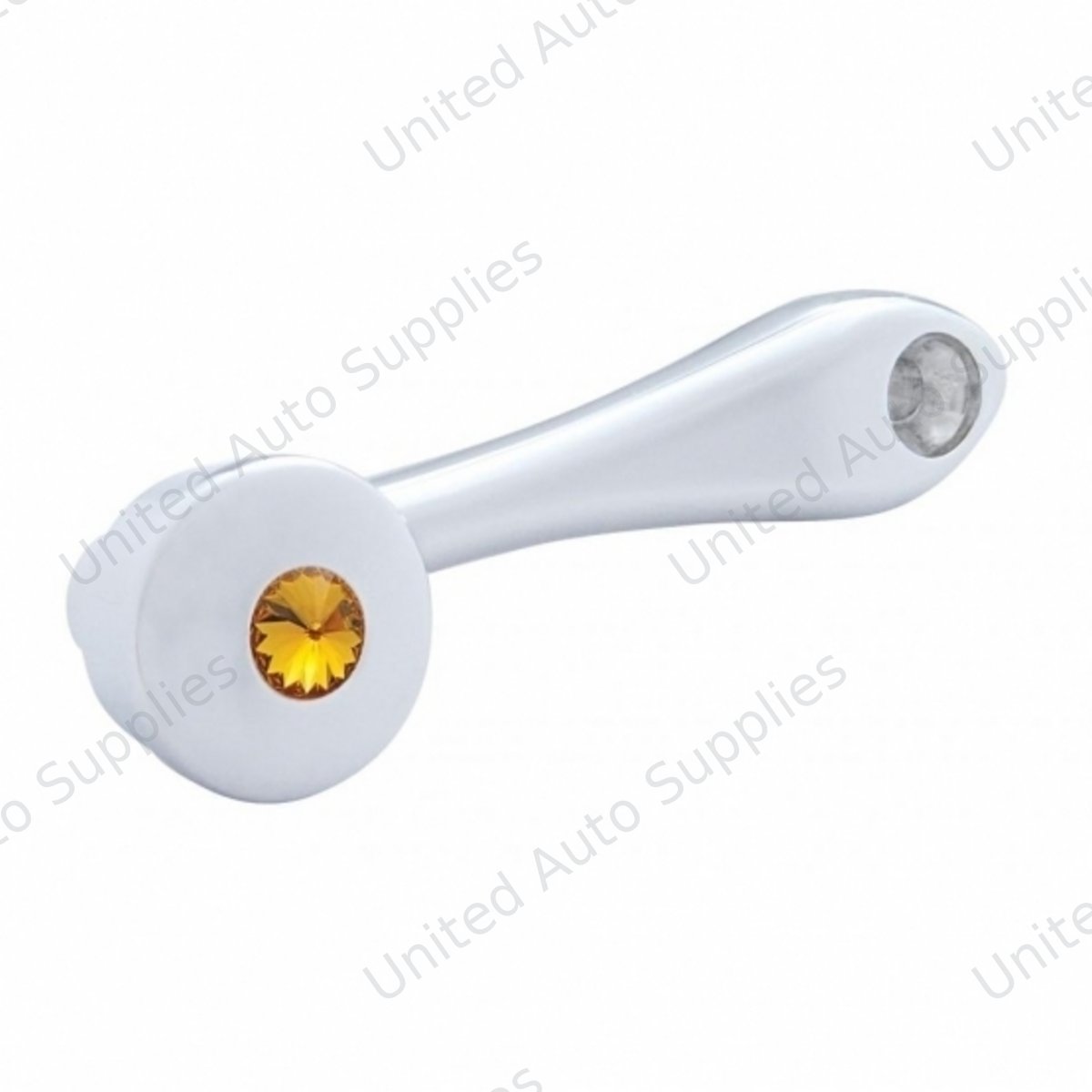 Chrome Die-Cast Window Crank With 16-Spline 7/16” OD Adapter - Amber Crystal