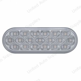 19 LED 6" Oval Reflector Light (Stop, Turn & Tail) - Red LED/Clear Lens