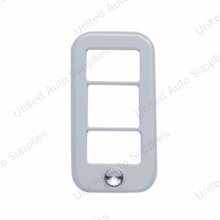 Rocker Switch Cover With 3 Openings & Clear Crystal For Freightliner (3-Pack)