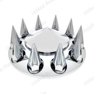 Pointed Front Axle Cover With 33mm Spike Thread-On Nut Covers - Chrome