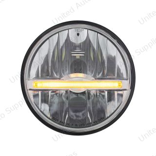ULTRALIT - 9 LED 5-3/4" LED Headlight With Amber LED Position Light Bar