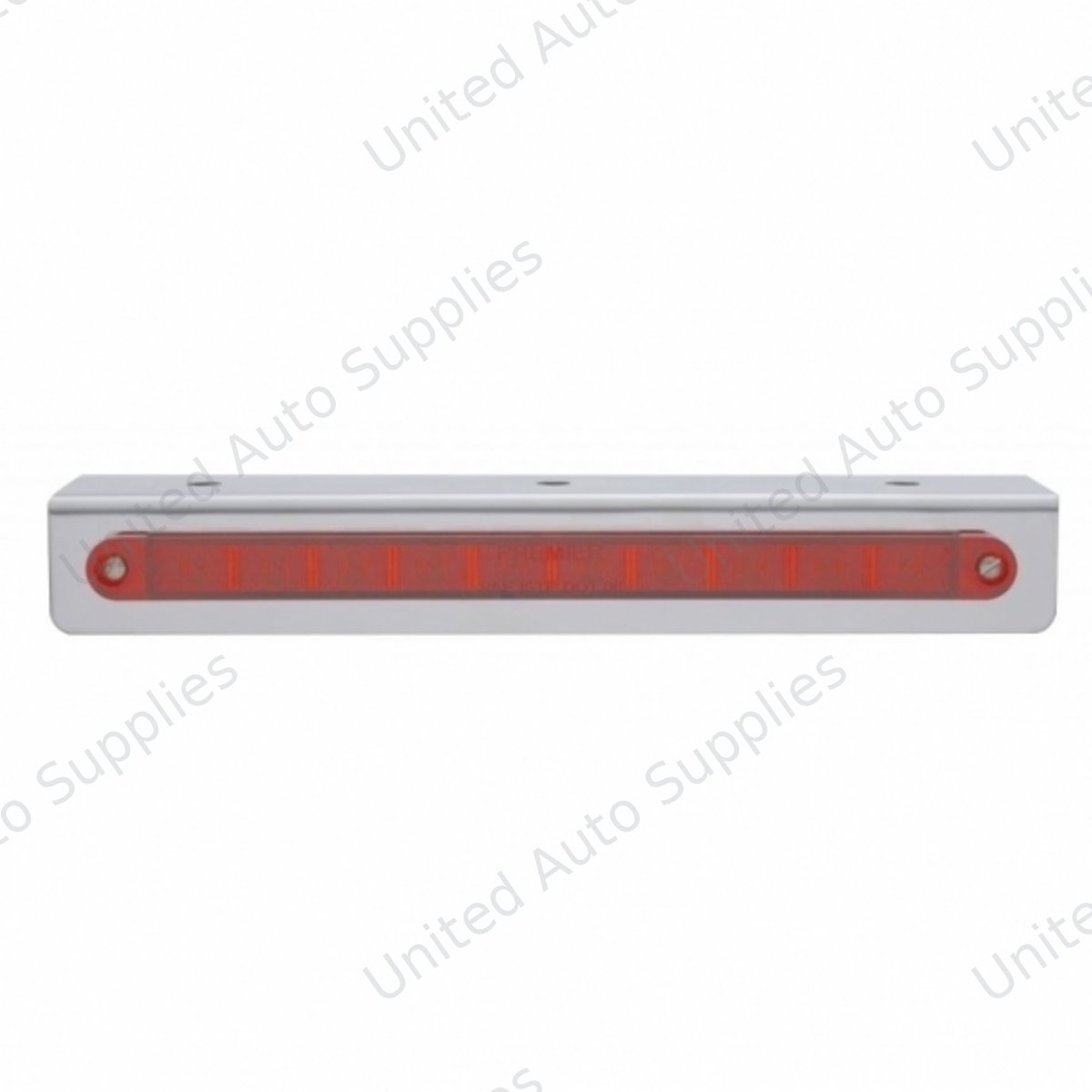 9-3/4" Stainless Light Bracket With 10 LED 9" Light Bar - Red LED/Red Lens