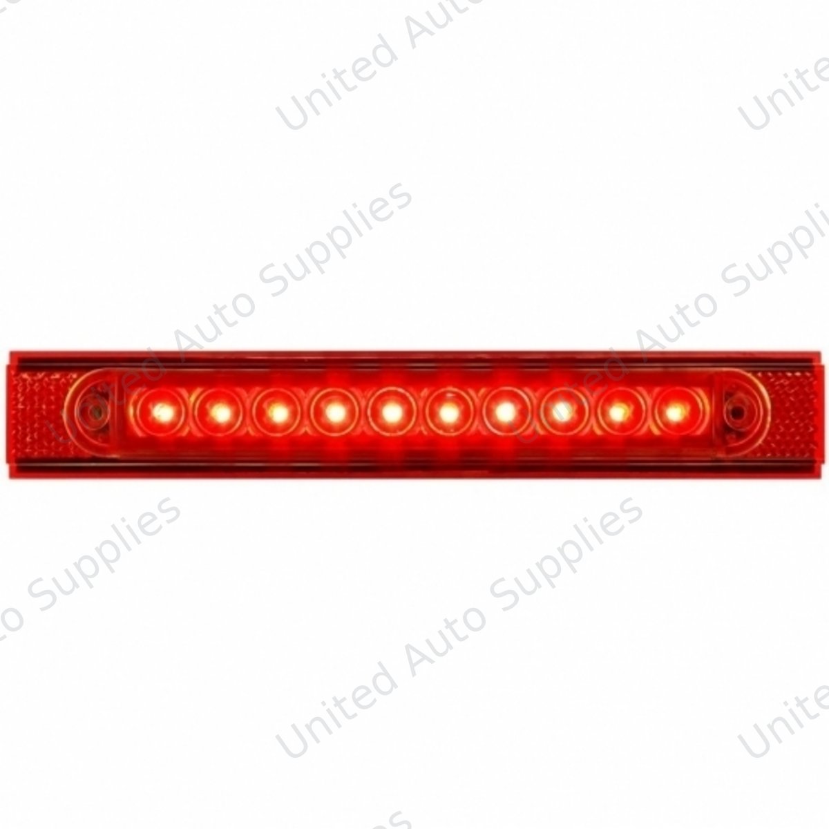 10 LED Conspicuity Reflector Plate Light With Red Reflector - Red LED/Red Lens (Each)