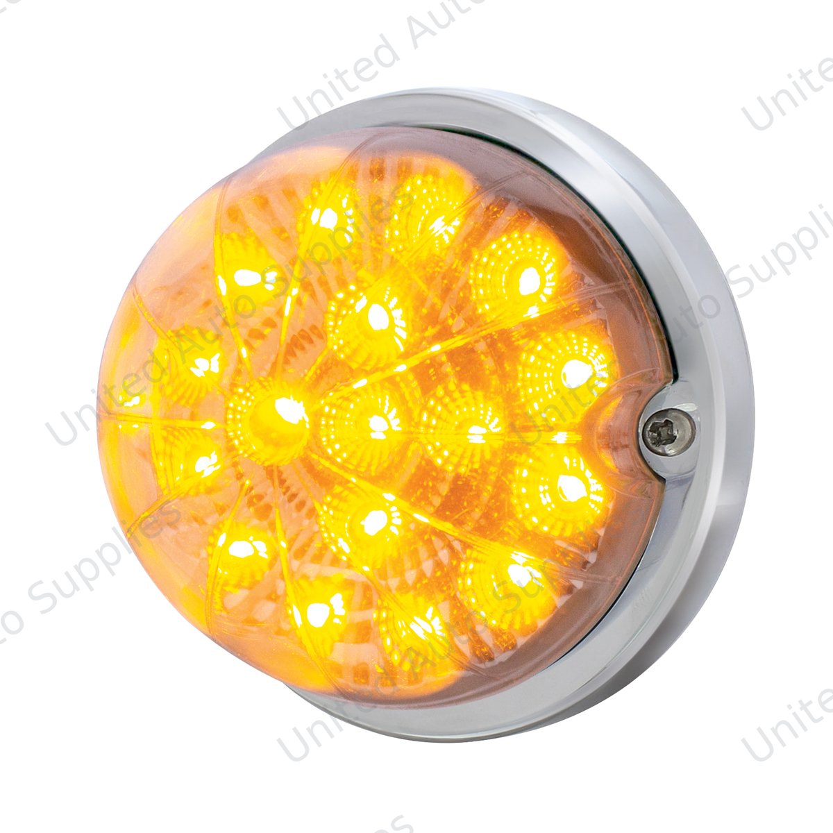 17 LED Dual Function Watermelon Clear Reflector Flush Mount Kit - Amber LED/Clear Lens