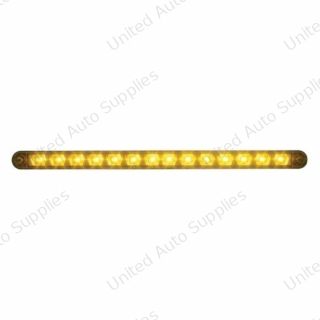 14 LED 12" Turn Signal Light Bar With Bezel - Amber LED/Amber Lens