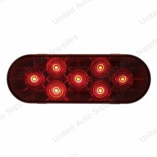 7 LED Oval Light (Stop, Turn & Tail) - Red LED/Red Lens