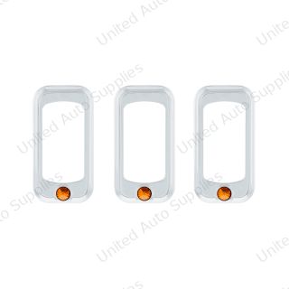 Rocker Switch Bezel For Peterbilt/ Kenworth With Copper Crystal (3-Pack)