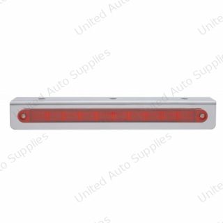 9-3/4" Stainless Light Bracket With 10 LED 9" Light Bar - Red LED/Red Lens