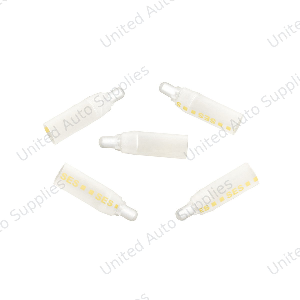 18-10 AWG CS Closed-End Heat Shrink Connector - Clear w/ Yellow Dash (5-Pack)