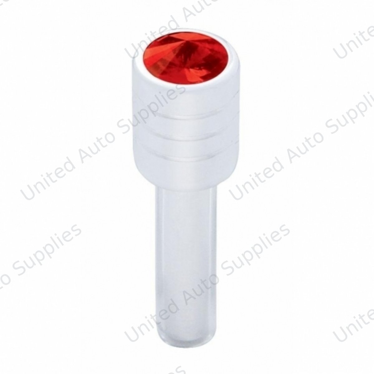 Chrome Door Lock Knob With 7/16" Red Crystal (2pc/set)