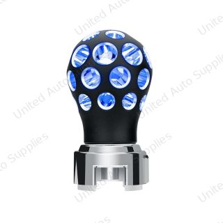 Thread-On Matte Black Phoenix Ball Gearshift Knob With LED 13/15/18 Speed Adapter-Blue LED