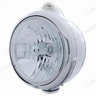Chrome Guide 682-C Style Headlight Crystal H4 & LED Signal Clear Lens