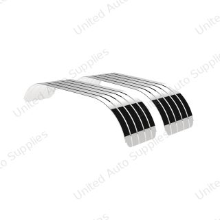120" 430 Stainless Steel (16ga) Beaded Edge Ribbed Full Fender 54" Spread - SR Series (Pair)