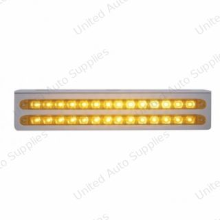 12-3/4" Stainless Light Bracket With 2X 14 LED 12" Light Bars - Amber LED/Amber Lens