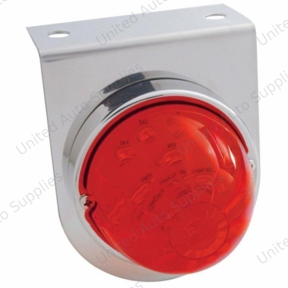 Stainless Light Bracket With 17 LED Dual Function Watermelon Lights - Red LED/Red Lens