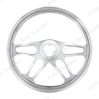 18" Chrome Aluminum "4-Spoke" Style Steering Wheel