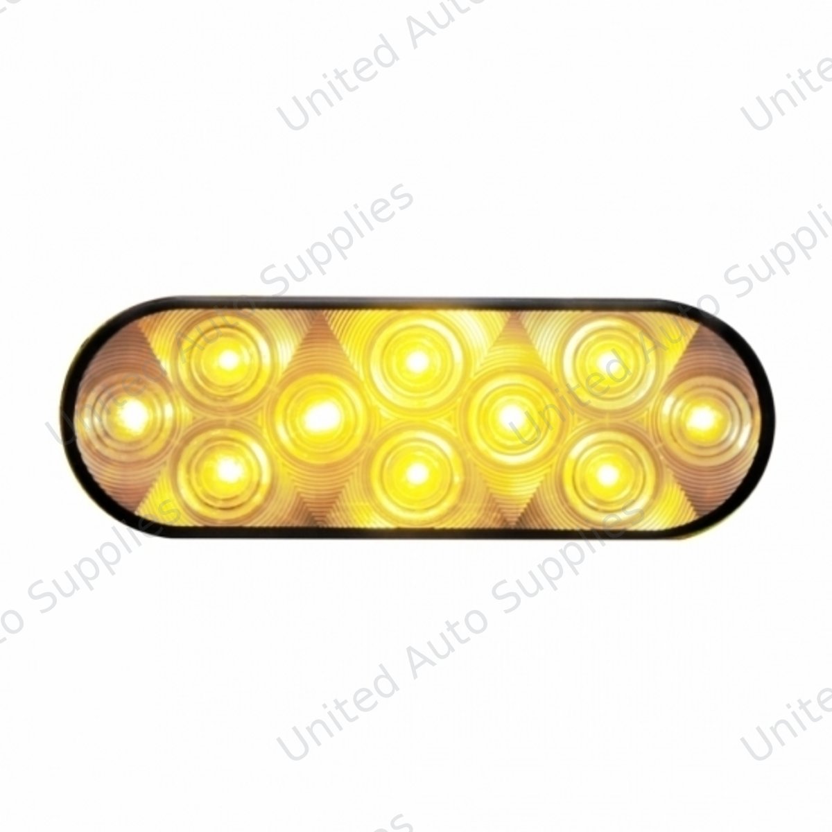 10 LED 6" Oval Turn Signal Light - Amber LED/Clear Lens (Bulk)