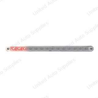 14 LED 12" Sequential Light Bar With Bezel - Red LED/Clear Lens