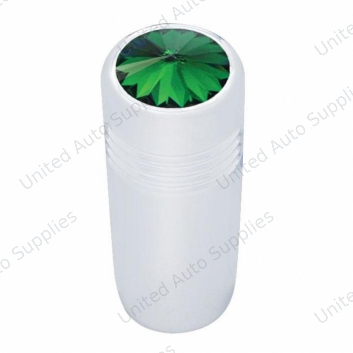 1-5/8" Short Toggle Switch Extension With Color Crystal - Green Crystal