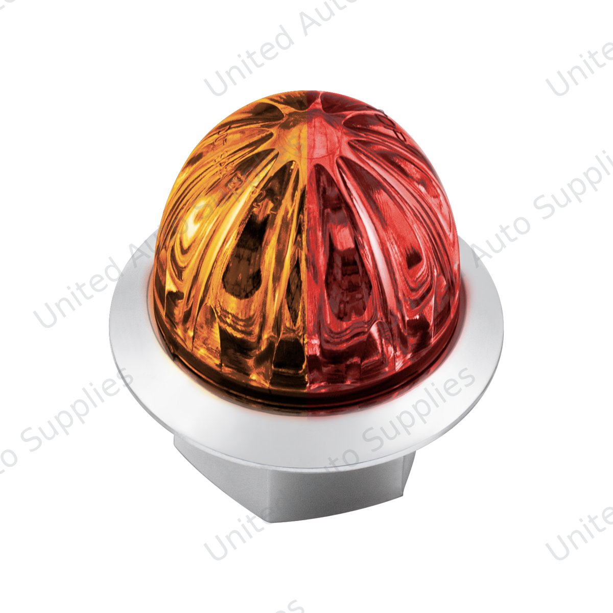 Double Fury 4 LED Dual Function 1-1/8" Watermelon Clearance/Marker Light-Amber & Red LED/ Clear Lens