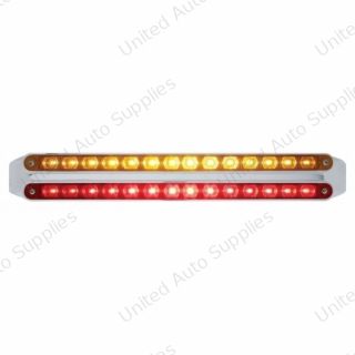 Dual 14 LED 12" Light Bars - Amber & Red LED/Amber & Red Lens