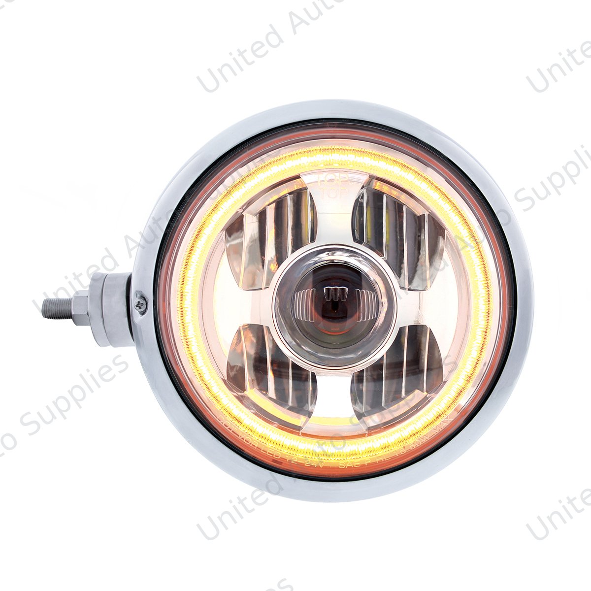 SS Guide 682-C Style Headlight Assembly W/LED Headlight & Dual Color Position Light - L/H (Horizontal Mount)