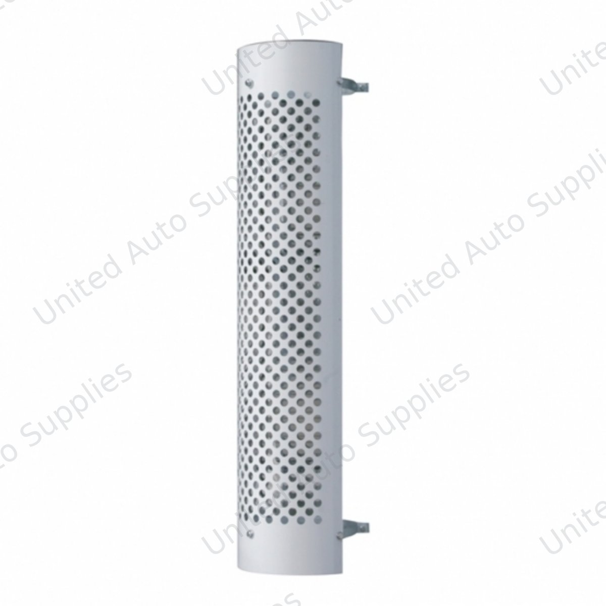 48" Tall 180 Degree Stainless Exhaust Muffler Shield For 6" Diameter Exhaust - Round Slot
