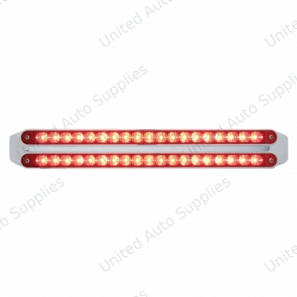 Dual 19 LED 12" Reflector Light Bars (Stop, Turn & Tail) - Red LED/Red Lens