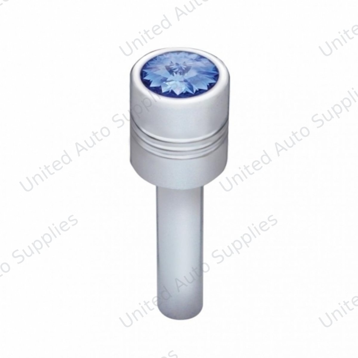 Chrome Door Lock Knob With 9/16" Blue Crystal (2-Pack)
