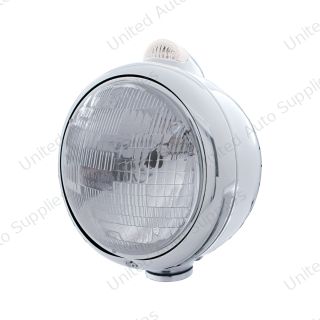 Chrome Guide 682-C Headlight H6024 & Dual Mode LED Signal - Clear Lens