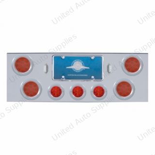 CR Rear Center Panel With 4X 12 LED 4" Reflector Lights & 3X 13 LED 2.5" Beehive Lights -Red LED & Lens
