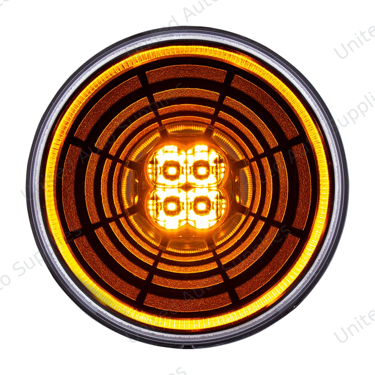Abyss 13 LED 4" Round Turn Signal Light - Amber LED/Clear Lens