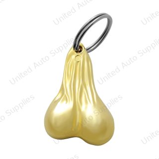 2.5" Small Die-Cast Low-Hanging Balls Novelty Keychain - Gold
