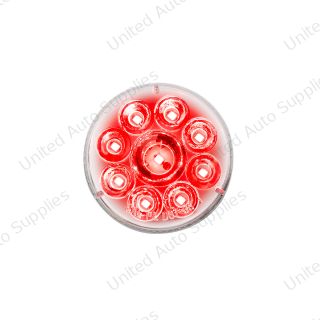 9 LED 2.5" Round Pure Reflector Light (Clearance/Marker) - Red LED/Clear Lens